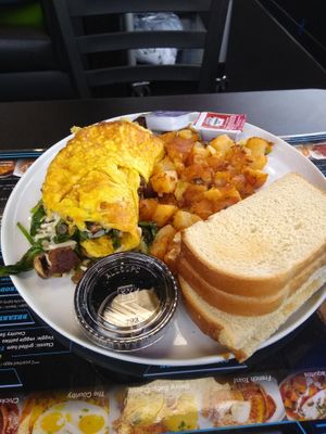 Plant based omelette at Black & Blue Diner in Las Vegas