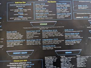Vegan breakfast options at Black & Blue Diner in Las Vegas