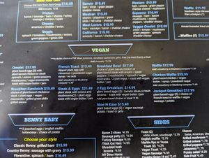 Menu at Black & Blue Diner in Las Vegas