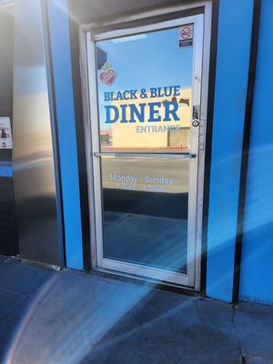 Restaurant entrance at Black & Blue Diner in Las Vegas