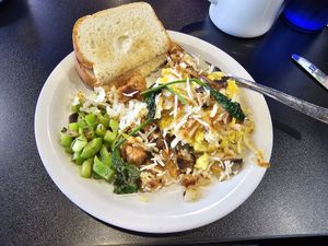 Shared the breakfast bowl at Black & Blue Diner in Las Vegas