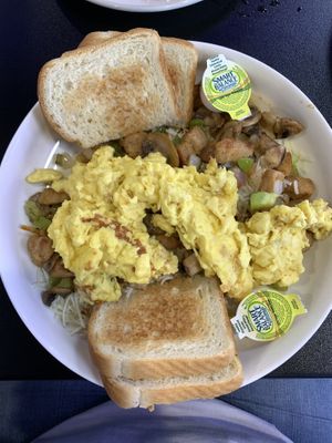 Vegan “chicken” breakfast  bowl   at Black & Blue Diner in Las Vegas