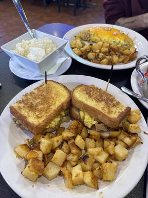 Vegan breakfast sandwich with chicken  at Black & Blue Diner in Las Vegas