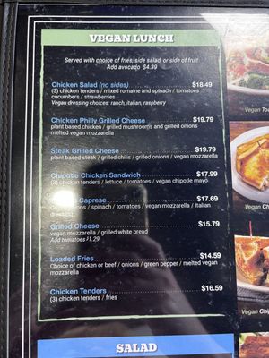 Lunch menu  at Black & Blue Diner in Las Vegas