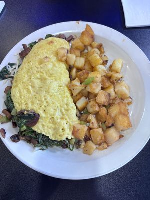 'Steak omelette’ and potatoes   at Black & Blue Diner in Las Vegas