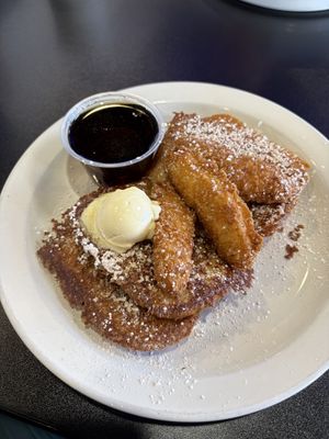 French toast with chickn tenders   at Black & Blue Diner in Las Vegas
