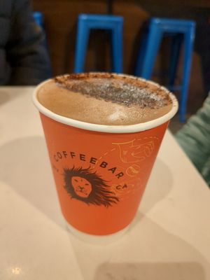 Mocha latte with oat milk at CoffeeBar Bakery in Truckee