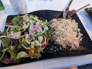 Veggie sandwich (pita) with rice at Red Onion Organic in Destin