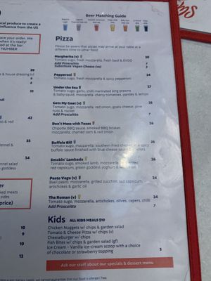 Pizza menu February 2024  at Slipstream Brewing Company in Yeerongpilly