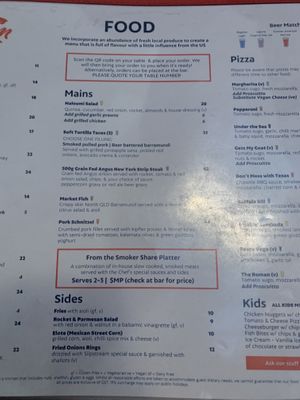 Limited vegan options in this part of the menu  at Slipstream Brewing Company in Yeerongpilly