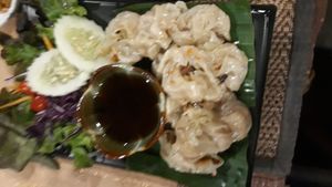 Steamed dumplings at Vlodge Vegan Hotel in Chiang Mai