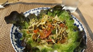 Burmese salad at Vlodge Vegan Hotel in Chiang Mai