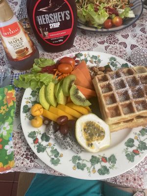 Vegan waffle   at Vlodge Vegan Hotel in Chiang Mai