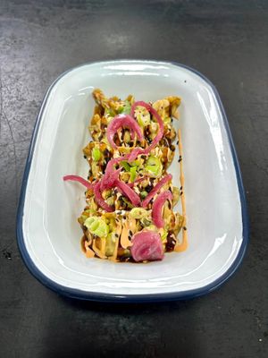 Vegan gyoza  at Biffen's Kitchen in Croyode