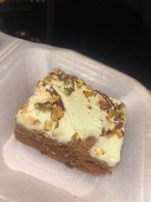 Carrot and pistachio cake   at Milton Chippy in Stoke-on-trent