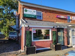 Outside at Greens N Teff in Arlington