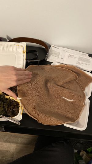 MASSIVE injera 😍  at Greens N Teff in Arlington