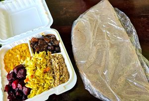 Ample injera at Greens N Teff in Arlington