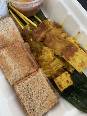 Vegan chicken satay at Yaowarat in Toronto