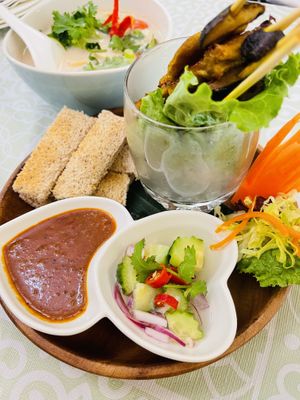 Chicken satay vegan  at Yaowarat in Toronto
