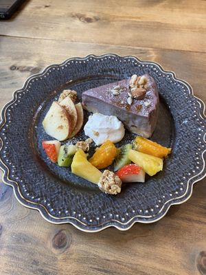 Warm cheese cake not too sweet  at Cafe Ren - Nakagyo in Kyoto