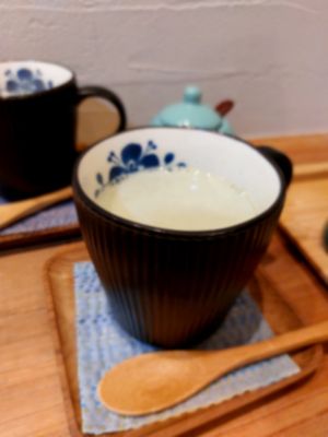 Soy matcha au lait (抹茶オレ) at Cafe Ren - Nakagyo in Kyoto