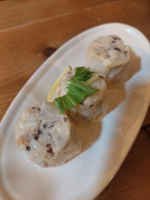 Dumplings (not our favorite) at Cafe Ren - Nakagyo in Kyoto