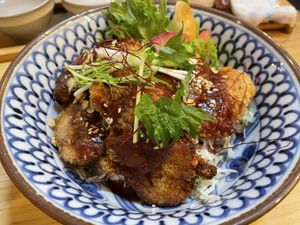 Soy Meat Rice Bowl - Katsu Don  at Cafe Ren - Nakagyo in Kyoto