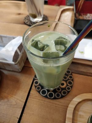 Matcha latte at Cafe Ren - Nakagyo in Kyoto