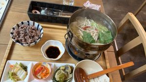 Chinese dumpling hot pot  at Cafe Ren - Nakagyo in Kyoto