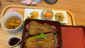 Vegan eel meal set. Delicious   at Cafe Ren - Nakagyo in Kyoto