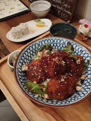 Soymeat cutlet at Cafe Ren - Nakagyo in Kyoto