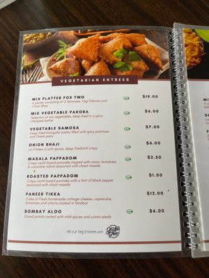 Note vegan at Spices in Wellington