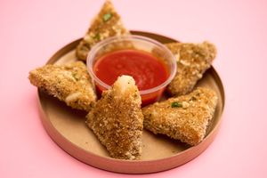 Breaded Cheese triangles at Good n Vegan in Berlin
