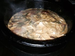 okra and eggplant stew at Franchia Vegan Cafe in New York City