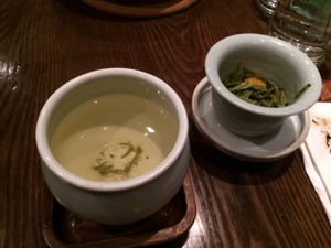 chrysanthemum tea at Franchia Vegan Cafe in New York City