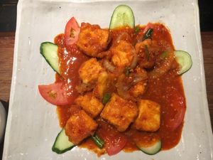 Spicy Chili Tofu  at Franchia Vegan Cafe in New York City