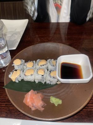 Spicy “shrimp” roll.  at Franchia Vegan Cafe in New York City