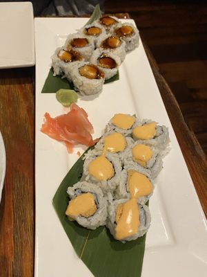 Crab and spicy tuna  at Franchia Vegan Cafe in New York City