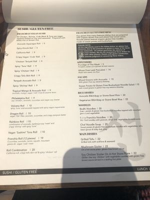 Menu   at Franchia Vegan Cafe in New York City