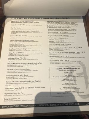 Menu   at Franchia Vegan Cafe in New York City