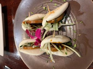 baos (delicious, just wish they were bigger) at Franchia Vegan Cafe in New York City