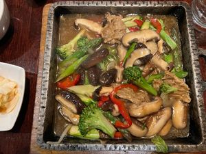 bulgogi entree at Franchia Vegan Cafe in New York City