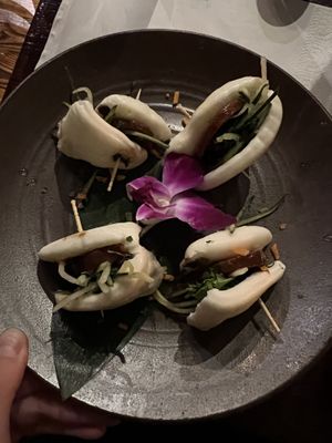 Peking Duck Baos  at Franchia Vegan Cafe in New York City
