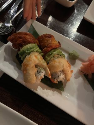 Up close of rainbow roll   at Franchia Vegan Cafe in New York City