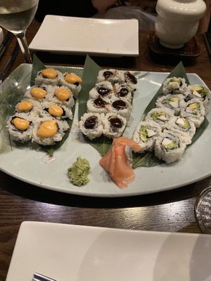 Sushi platter  at Franchia Vegan Cafe in New York City