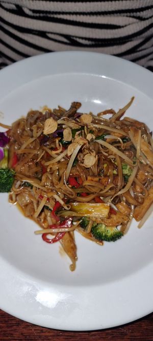 Drunken noodles at Franchia Vegan Cafe in New York City