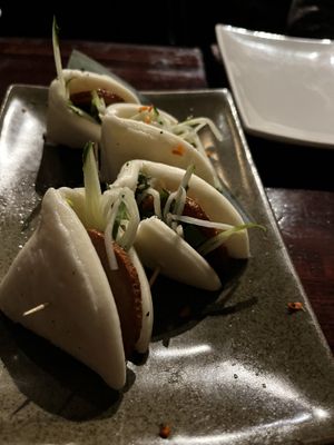 Duck bao bun   at Franchia Vegan Cafe in New York City
