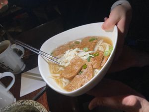 Vegan pho at Franchia Vegan Cafe in New York City