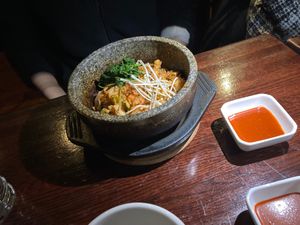 Stone bowl at Franchia Vegan Cafe in New York City